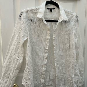 Banana Republic Lace White Blouse.